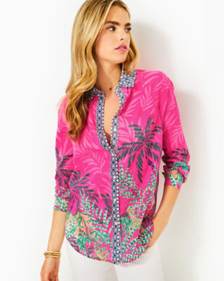 Lake View Cotton Tunic, Multi Wild Side Engineered Tunic, large - Lilly Pulitzer