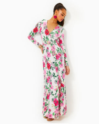 Hartley Maxi Dress, Coconut Safari Sanctuary, large - Lilly Pulitzer