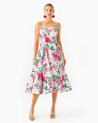 Lillyanna Midi Dress, Coconut Safari Sanctuary, large - Lilly Pulitzer