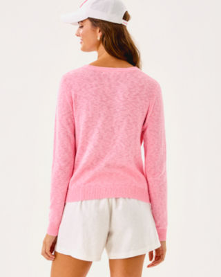 Tully Sweater, Conch Shell Pink Shell Yeah Embroidery, large image 2