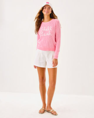 Tully Sweater, Conch Shell Pink Shell Yeah Embroidery, large image 4