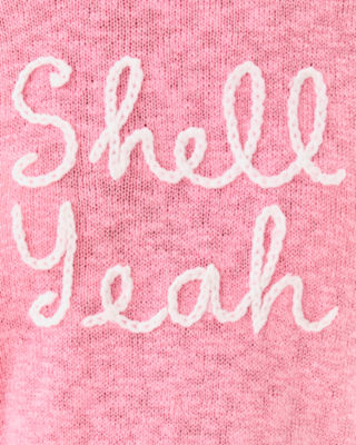 Tully Sweater, Conch Shell Pink Shell Yeah Embroidery, large image 5