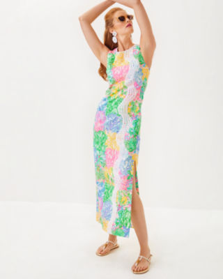 Sarabeth Maxi Shift Dress, Multi Bright Delight Patch, large image 1