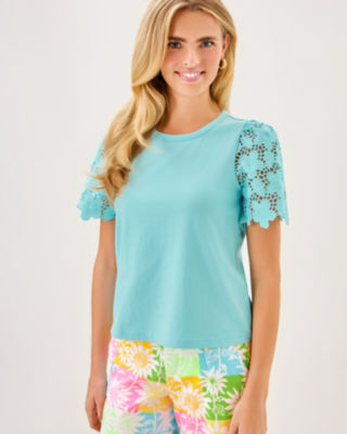 Sebene Knit Top, Fresh Water Blue, large