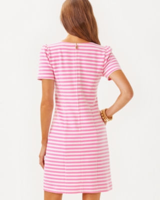 Pemberly Dress, Rousseau Pink Plume Bloom Stripe, large image 1