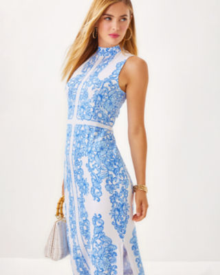Wellington Maxi Dress, Resort White Sunny Side Up Engineered Knit Dress, large image 3