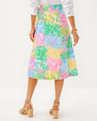 Rowena Midi Skirt, Multi Bright Delight Patch, large image 1