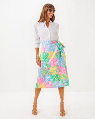 Rowena Midi Skirt, Multi Bright Delight Patch, large image 3