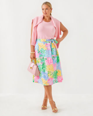 Rowena Midi Skirt, Multi Bright Delight Patch, large image 4