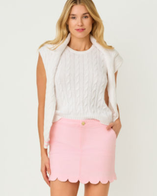 Colette Denim Skort, Pink Muse, large