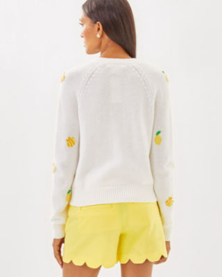 Tippery Cardigan, Resort White Bee Sweet Embroidery, large image 2