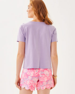 Clairmont Rosette Knit Top, Water Hyacinth, large image 1