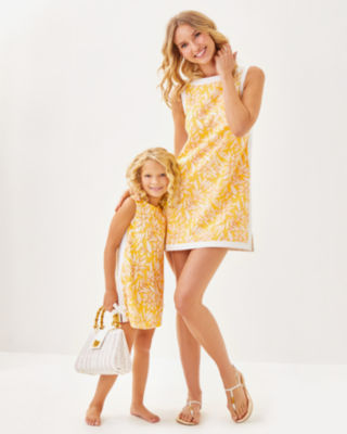 Girls Little Lilly Classic Shift Dress, Honeycomb Hideaway Honeycomb, large image 3