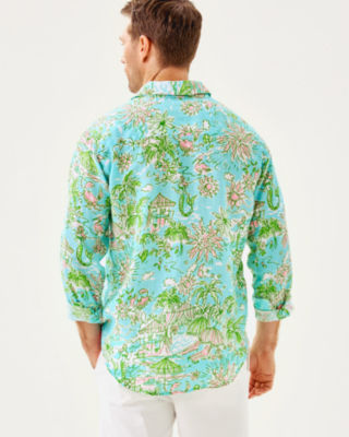 Men's Stuff Addison Shirt, Fresh Water Blue Sunbathers Bliss, large image 1