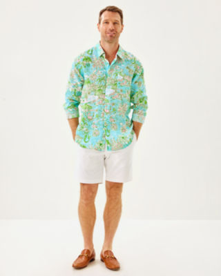 Men's Stuff Addison Shirt, Fresh Water Blue Sunbathers Bliss, large image 5