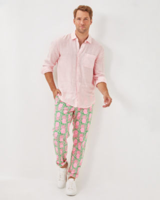 Men's Stuff Addison Shirt, Pink Muse X Resort White, large image 5