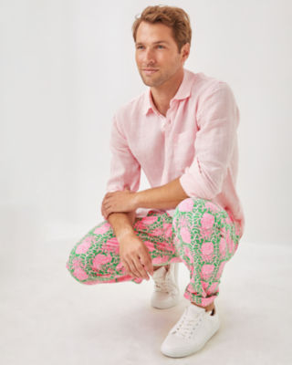 Men's Stuff Addison Shirt, Pink Muse X Resort White, large image 6
