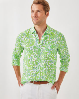 Men's Stuff Addison Shirt, Resort White Lil Daffodil Hill, large image 1