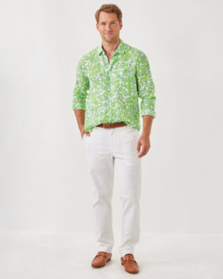 Men's Stuff Addison Shirt, Resort White Lil Daffodil Hill, large image 5