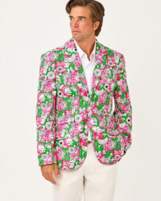 Men's Stuff Flagler Blazer, Cherry Blossom Pink Lil Chicken Check, large image 1