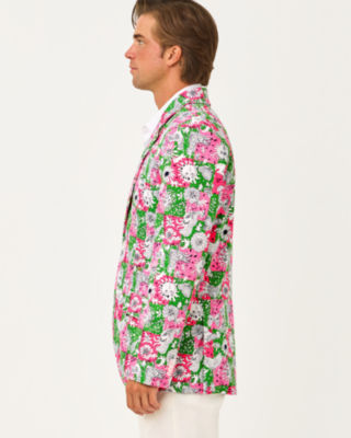 Men's Stuff Flagler Blazer, Cherry Blossom Pink Lil Chicken Check, large image 3