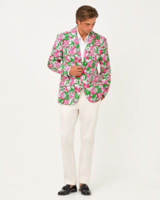 Men's Stuff Flagler Blazer, Cherry Blossom Pink Lil Chicken Check, large image 4