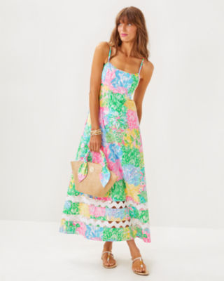 Haliey Midi Dress, Multi Bright Delight Patch, large