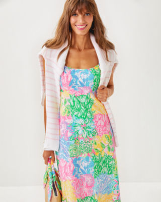 Haliey Midi Dress, Multi Bright Delight Patch, large image 3