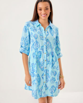 Shaela Dress, Fresh Water Blue Cool As Shell, large