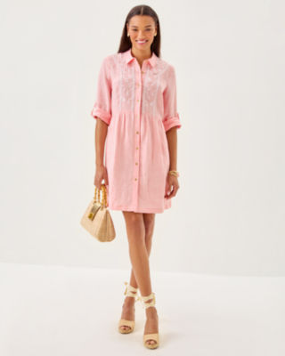 Shaela Dress, Sorbet Pink X Resort White, large image 3