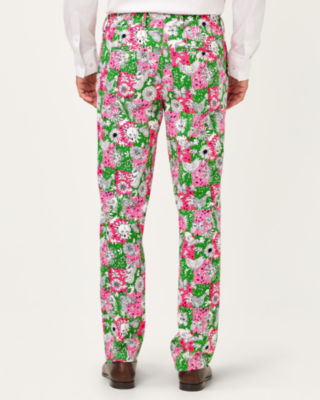 Men's Stuff 34" Mizner Stretch Pant, Cherry Blossom Pink Lil Chicken Check, large image 2