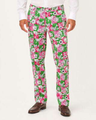 Men's Stuff 34" Mizner Stretch Pant, Cherry Blossom Pink Lil Chicken Check, large image 3