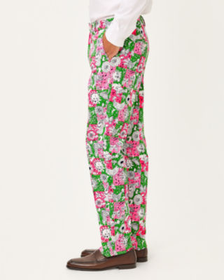 Men's Stuff 34" Mizner Stretch Pant, Cherry Blossom Pink Lil Chicken Check, large image 4