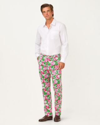 Men's Stuff 34" Mizner Stretch Pant, Cherry Blossom Pink Lil Chicken Check, large image 5