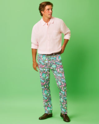 Men's Stuff 34" Mizner Stretch Pant, Multi Royal Zoo, large