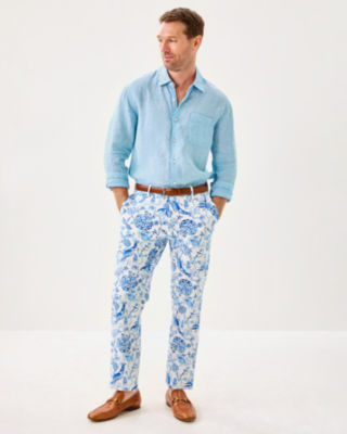 34" Men's Stuff Mizner Pant, Resort White Barefoot Beachcombers, large image 1