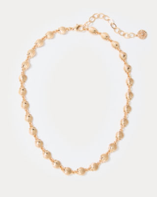 Cool As Shell Necklace, Gold Metallic, large