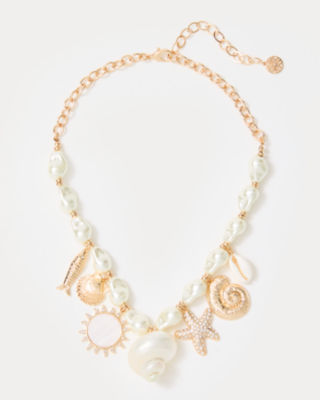 Summer Serenade Charm Necklace, Gold Metallic, large