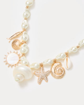 Summer Serenade Charm Necklace, Gold Metallic, large image 2