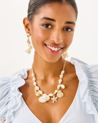 Summer Serenade Charm Necklace, Gold Metallic, large image 3