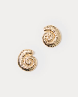 Barefoot Beachcomber Earrings, Gold Metallic, large