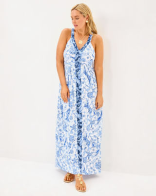 Carmilla Maxi Dress, Resort White Barefoot Beachcombers Engineered Knit Dr, large image 2
