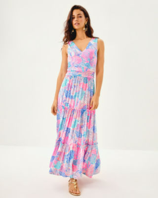 Skylar Midi Dress, Multi Roar Of The Seas, large