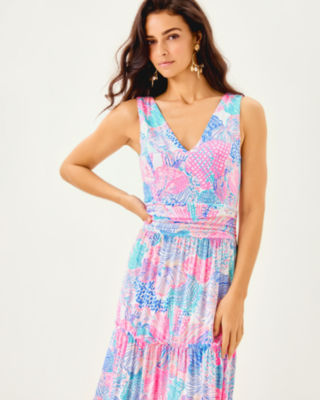 Skylar Midi Dress, Multi Roar Of The Seas, large image 3