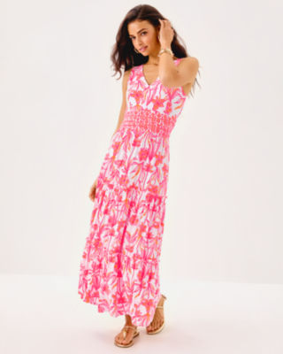 Skylar Midi Dress, Resort White Lovely Long Stems Engineered Knit Dress, large image 2