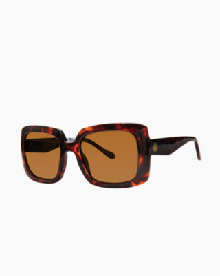 Triton Reef Sunglasses, Dark Tortoise Worth A Look Sunglasses, large - Lilly Pulitzer