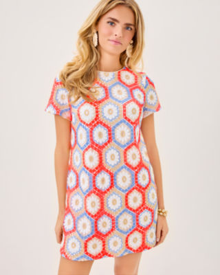 Leyla Crochet Shift Dress, Cane Coral Daisy Hex Crochet, large image 3