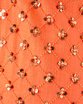 Tamala Beaded Shift Dress, Papaya Beaded Sequin Embellished Sequin Blend, large image 8