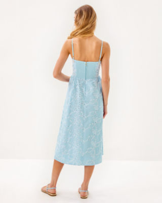 Della Midi Dress, Bluette Sailors Knot Eyelet, large image 1