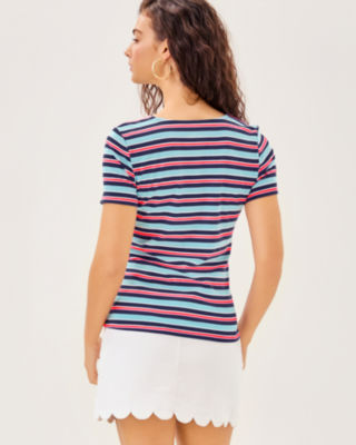 Beaty Knit Top, Multi Firecracker Yarn Dye Stripe, large image 1
